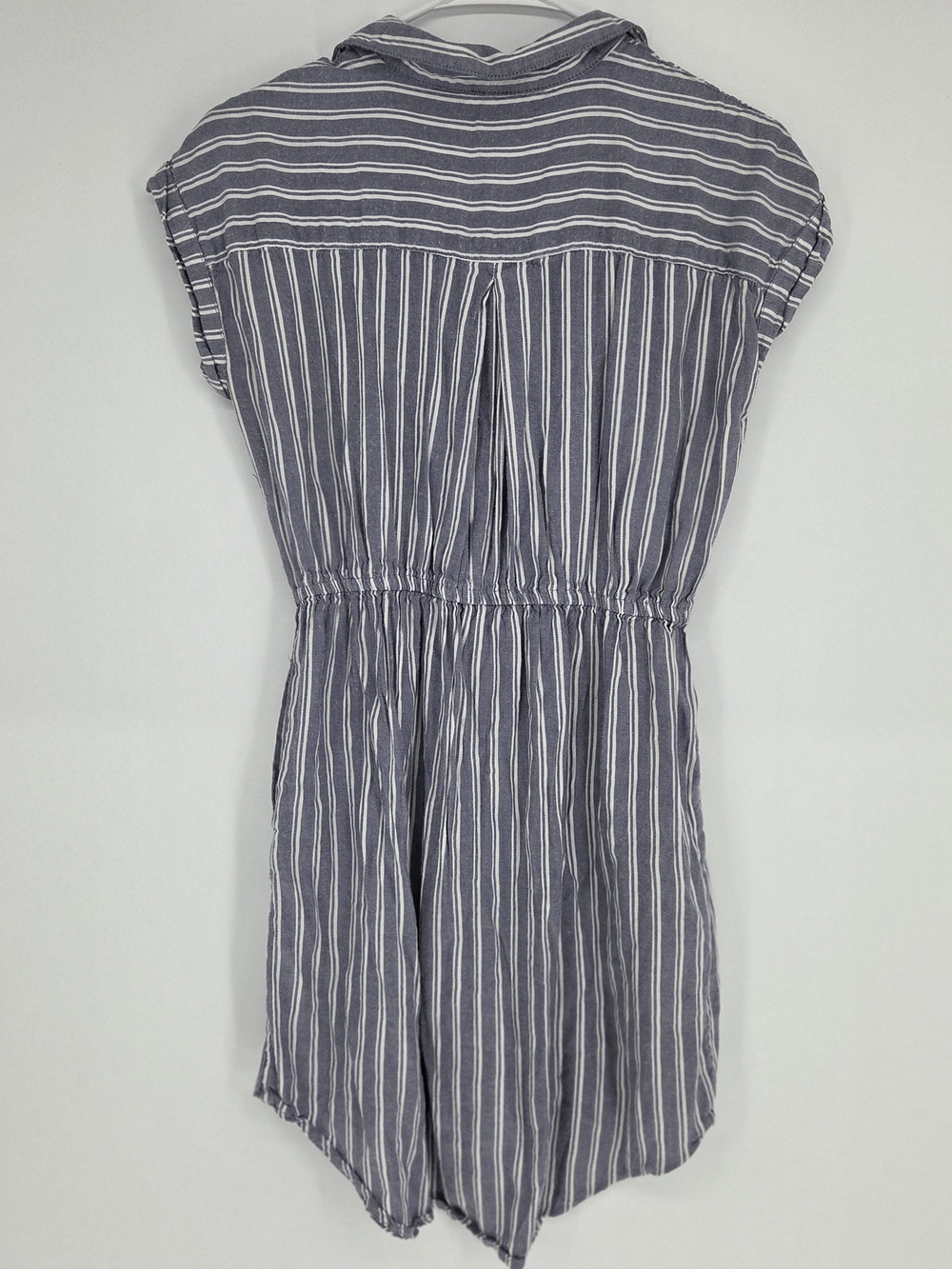 Japna Blue and White Striped Mini Shirt Dress Size Medium - Picture 3 of 6